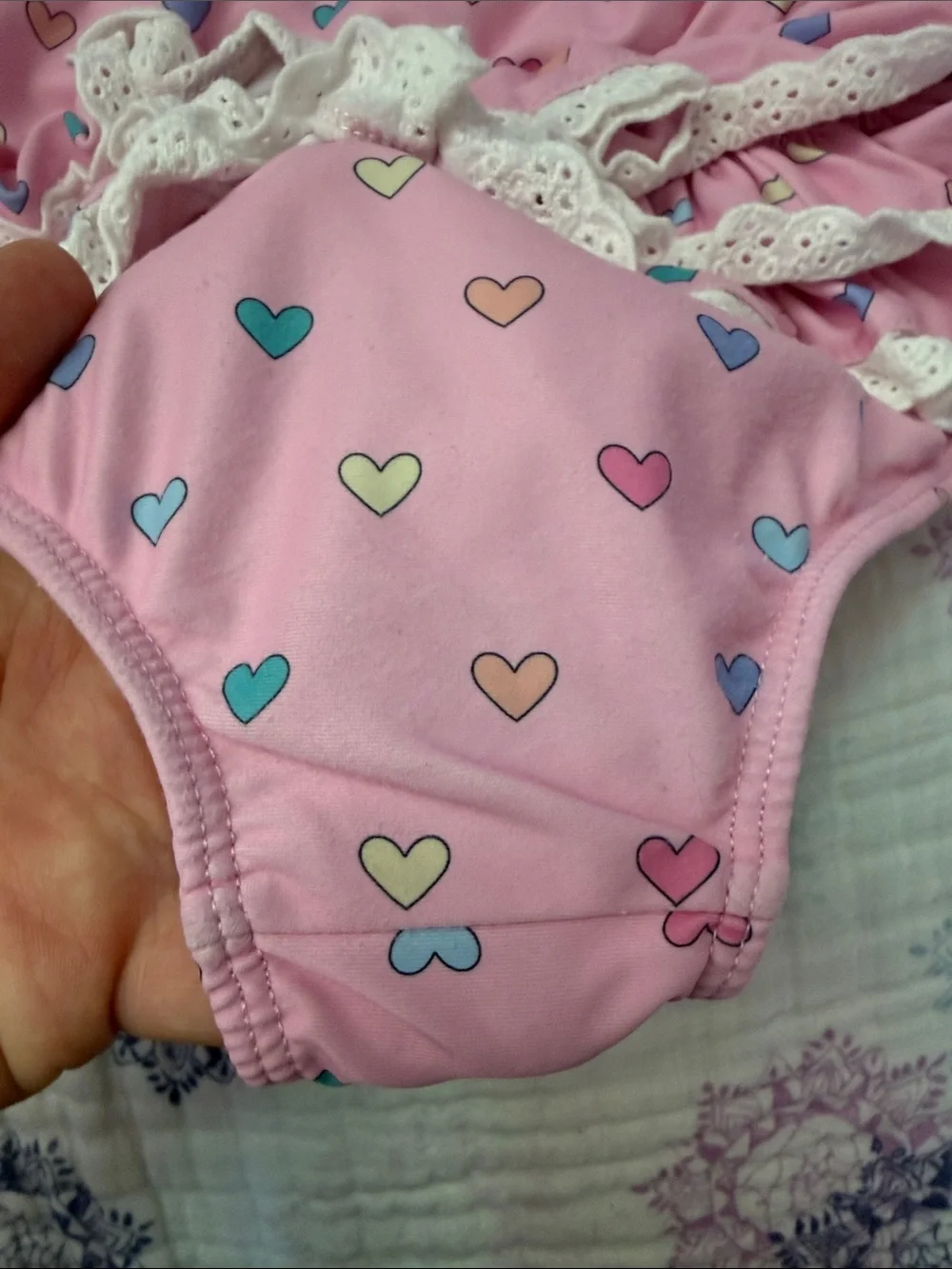 Love and Grow Adorable Pink Heart Ruffle Girls Two-Piece Bikini
